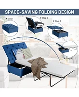Gouun Folding Ottoman Sleeper Bed with Mattress for Guest and Office Nap