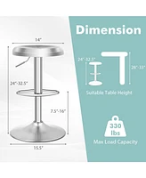 Gouun Modern Swivel Adjustable Height Bar Stool with Footrest-2 Pieces