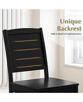Gouun Wood Dining Chair Set of 2 Armless Kitchen Chairs with Rubber Wood Legs