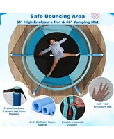 Gouun 60 Inch Trampoline with Gymnastic Bar and Rings for Kids