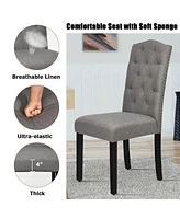 Gouun Set of 2 Tufted Upholstered Dining Chairs