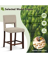 Gouun 2 Piece Bar Chair Set with Hollowed Back and Rubber Wood Legs