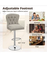 Gouun Set of 2 Bar Chairs with Footrest Electroplated Metal Base and Anti-Slip Ring