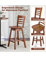 Gouun Counter Height Barstools Set of 2 with Footrest for Kitchen Island Bar