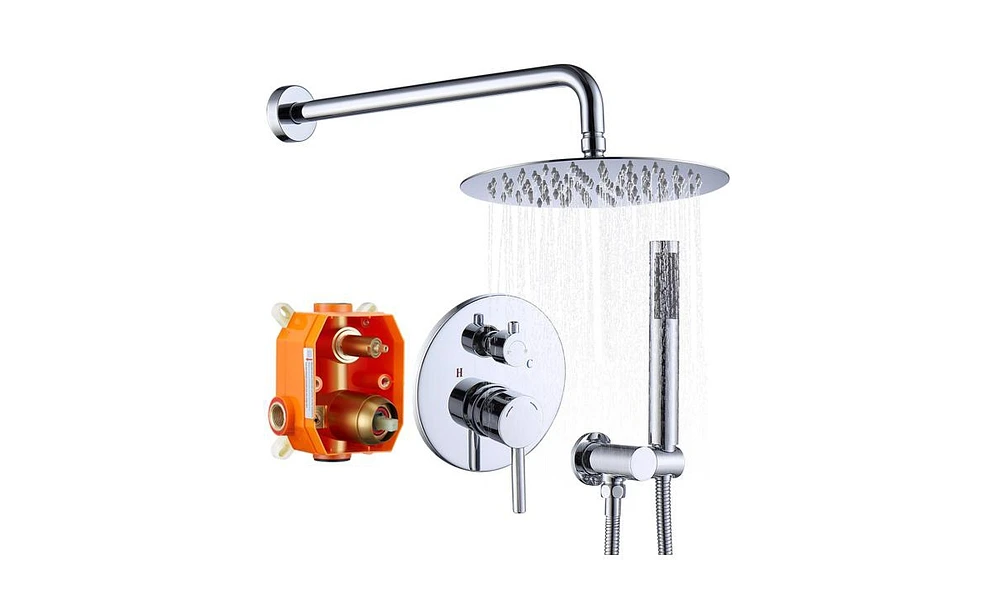 Slickblue Wall-Mounted Shower Faucet Combo Set Rainfall Shower Head & Handheld