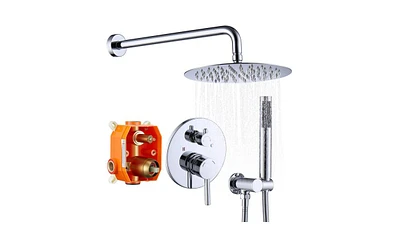 Slickblue Wall-Mounted Shower Faucet Combo Set Rainfall Shower Head & Handheld