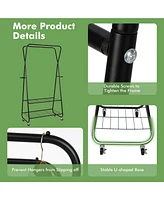 Gouun Heavy Duty Clothes Rack on Wheels with Shelves