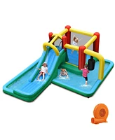 Gouun Inflatable Water Slide with Splash Pool Water Park and 680W Blower