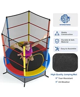 Gouun 55 Inch Kids Recreational Trampoline Bouncing Jumping Mat with Enclosure Net