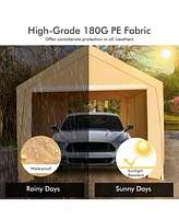 Gouun 10 x 20 Feet Heavy-Duty Steel Portable Carport Car Canopy Shelter