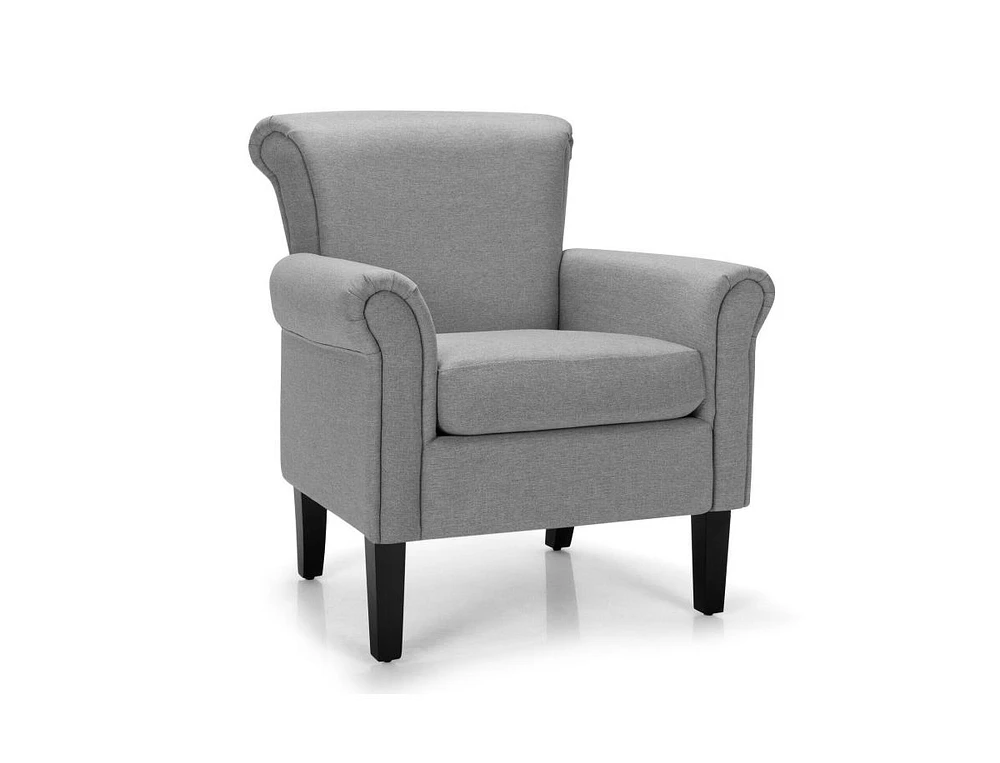 Gouun Upholstered Fabric Accent Chair with Adjustable Foot Pads