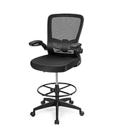 Gouun Height Adjustable Drafting Chair with Flip Up Arms