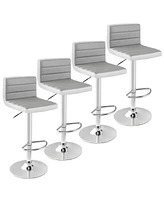 Gouun Set of 2 Adjustable Heights Barstool with Pu Leather