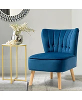 Gouun Armless Accent Chair Tufted Velvet Leisure Chair