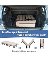Gouun Portable Folding Bed with Memory Foam Mattress and Sturdy Metal Frame