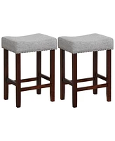 Gouun Set of 2 25 Inch Bar Stool with Curved Seat Cushions