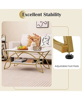 Gouun 2-Tier Table Rectangle for Living Room