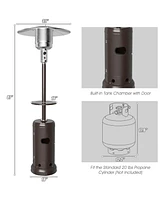 Gouun Outdoor Heater Propane Standing Lp Gas Steel with Table & Wheels