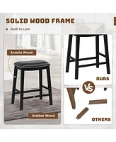 Gouun 26 Inch Counter Height Bar Stool Set of 2 with Upholstered Seat