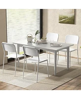 Gouun Modern Dining Chairs Set of 4 with Tilted Backrest and Sturdy Metal Legs