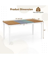Gouun Extendable Dining Table with Rubber Wood Legs for 4-8 People