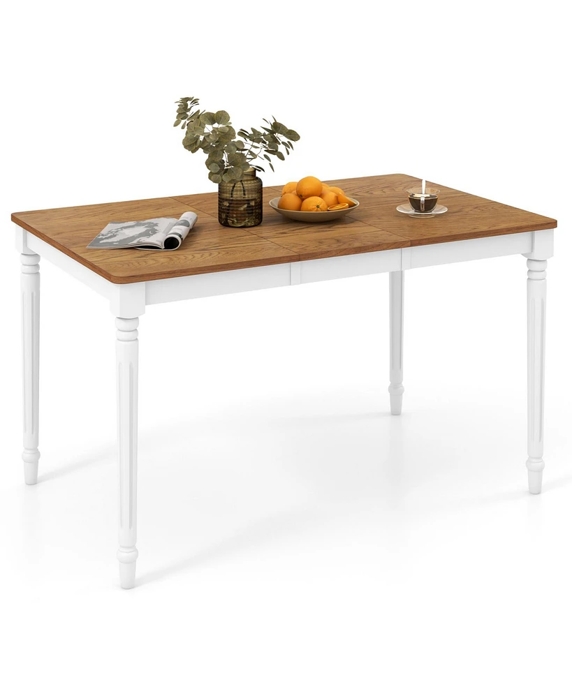 Gouun Extendable Dining Table with Rubber Wood Legs for 4-8 People