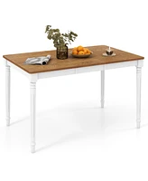 Gouun Extendable Dining Table with Rubber Wood Legs for 4-8 People