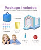 Gouun Kids Bounce House with Slide and Basketball Rim Bouncy Castle for Party without Blower