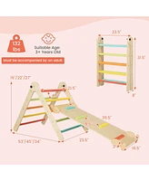 Gouun 3-in-1 Climbing Set Foldable and Adjustable Kids Triangle Set