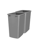 Rev-a-Shelf Polymer Replacement 35 qt. Trash Bin, Silver, 2 Pack, Rv-35-17-2