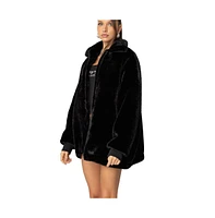 Edikted Women's Taylor Oversized Faux Fur Jacket