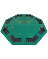 Trademark Poker Solid Wood 2-Fold Poker, Blackjack Tabletop