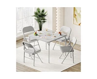 gaomon Folding Table, 33.6 Inch Folding Card Table, Portable Square Folding Table with Pu Soft Cushion