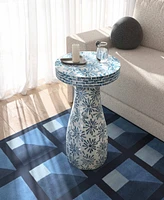 Tov Furniture 18" Wood and Shell Side Table