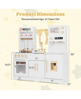 Gymax Pretend Play Kitchen for Kids w/ Coffee Maker Sink Faucet Stove Water Dispenser