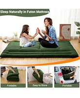 gaomon Japanese Floor Mattress Full, Foldable Futon, Thick Sleeping Pad & Portable Camping Mattress, for Living Room Guest