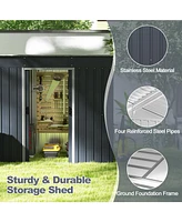Gouun Outside Garden Storage Shed Tool House with Ground Foundation Frame