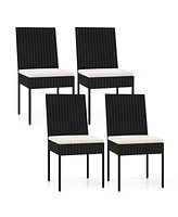 Gouun Pe Wicker Patio Chairs Set of with Cushions for Porch Deck Garden and Backyard- Pieces