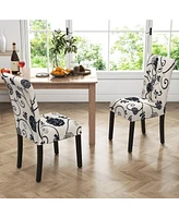 Gouun 2 Pieces Tufted Dining Chair Set with Adjustable Anti-Slip Foot Pads