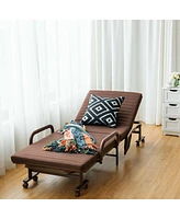 Gouun Adjustable Guest Single Bed Lounge Portable Wheels