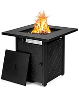 Gouun 7 Pieces Patio Furniture Set with 28 Inches 50000 Btu Propane Gas Fire Pit Table