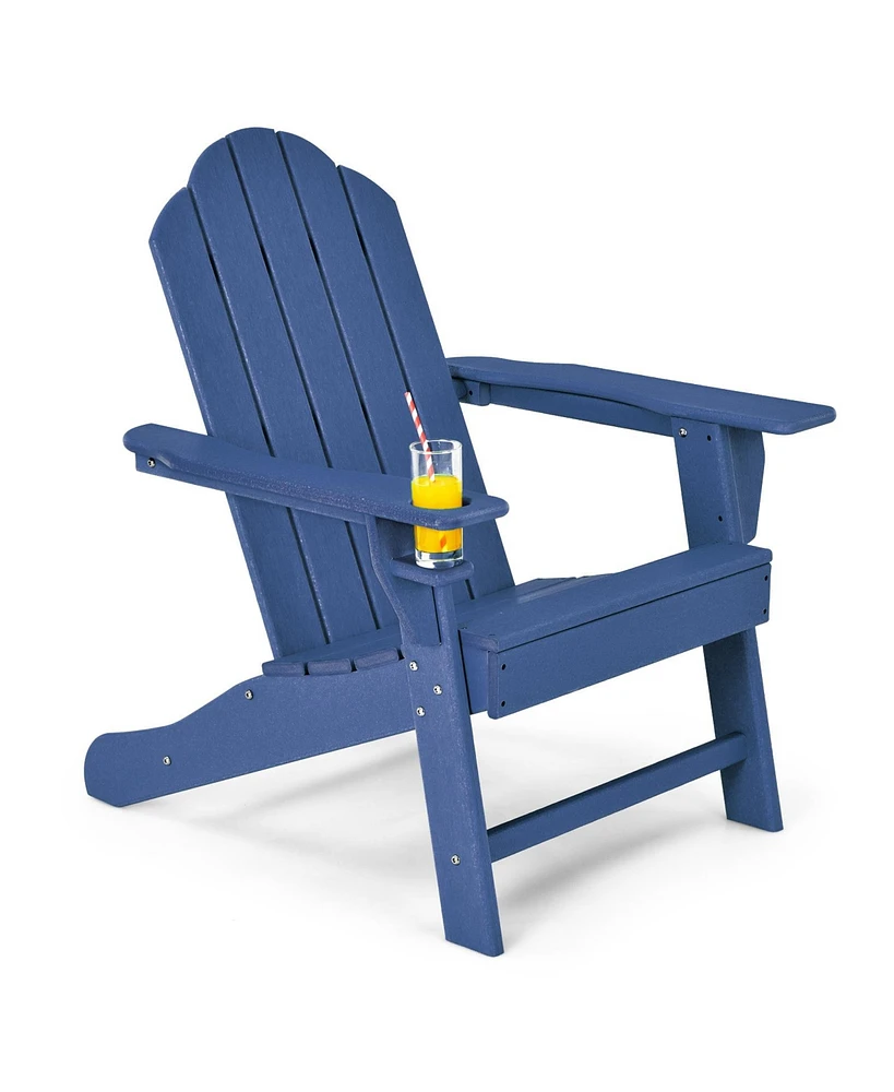 Gouun Outdoor Adirondack Chair with Built-in Cup Holder for Backyard Porch