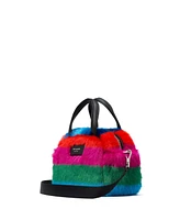 Kate Spade New York Puffed Striped Faux Fur Satchel Bag