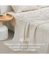 Doz by Sijo Doz 100% Gots Certified Organic Percale Cotton Sheet Set, Hotel Crisp Cool, Breathable