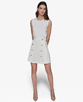 Karl Lagerfeld Paris Women's Pleated Button-Front Skirt