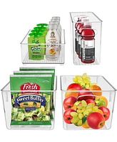 Sorbus 4-Piece Clear Plastic Container Bins