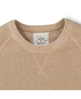 Hope & Henry Men's Waffle Knit Pullover Sweater