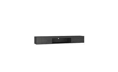 Slickblue Modern Floating Wall-Mounted Tv Stand with 20 Color LEDs and Storage for Stylish Living Rooms