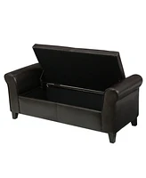 50” Armed Storage Bench,Upholstered Ottoman for Bedroom,Living Room, or Entryway-The Pop Home