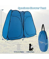 Gouun Oversized Pop Up Shower Tent with Window Floor and Storage Pocket